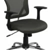 Mid-Back Dark Gray Mesh Swivel Task Chair With Chrome Base And Arms - By Flash Furniture - Madison Seating -furniture Shop Mid Back Dark Gray Mesh Swivel Task Chair with Chrome Base and Arms by Flash Furniture