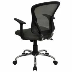 Mid-Back Dark Gray Mesh Swivel Task Chair With Chrome Base And Arms - By Flash Furniture - Madison Seating -furniture Shop Mid Back Dark Gray Mesh Swivel Task Chair with Chrome Base and Arms by Flash Furniture 2
