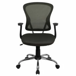 Mid-Back Dark Gray Mesh Swivel Task Chair With Chrome Base And Arms - By Flash Furniture - Madison Seating -furniture Shop Mid Back Dark Gray Mesh Swivel Task Chair with Chrome Base and Arms by Flash Furniture 3