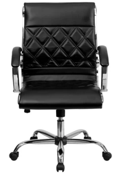 Mid-Back Designer Black Leather Executive Swivel Chair With Chrome Base And Arms - By Flash Furniture - Madison Seating 12 Mid-Back Designer Black Leather Executive Swivel Chair With Chrome Base And Arms - By Flash Furniture - Madison Seating -furniture Shop Mid Back Designer Black Leather Executive Swivel Chair with Chrome Base and Arms by Flash Furniture 3