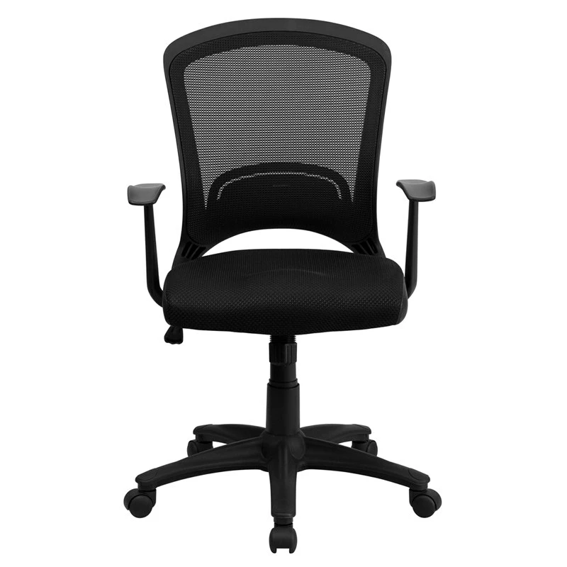 Mid-Back Designer Black Mesh Swivel Task Chair With Arms - By Flash Furniture - Madison Seating 6 Mid-Back Designer Black Mesh Swivel Task Chair With Arms - By Flash Furniture - Madison Seating - Image 4