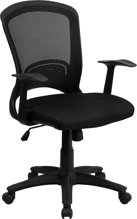 Mid-Back Designer Black Mesh Swivel Task Chair With Arms - By Flash Furniture - Madison Seating 3 Mid-Back Designer Black Mesh Swivel Task Chair With Arms - By Flash Furniture - Madison Seating