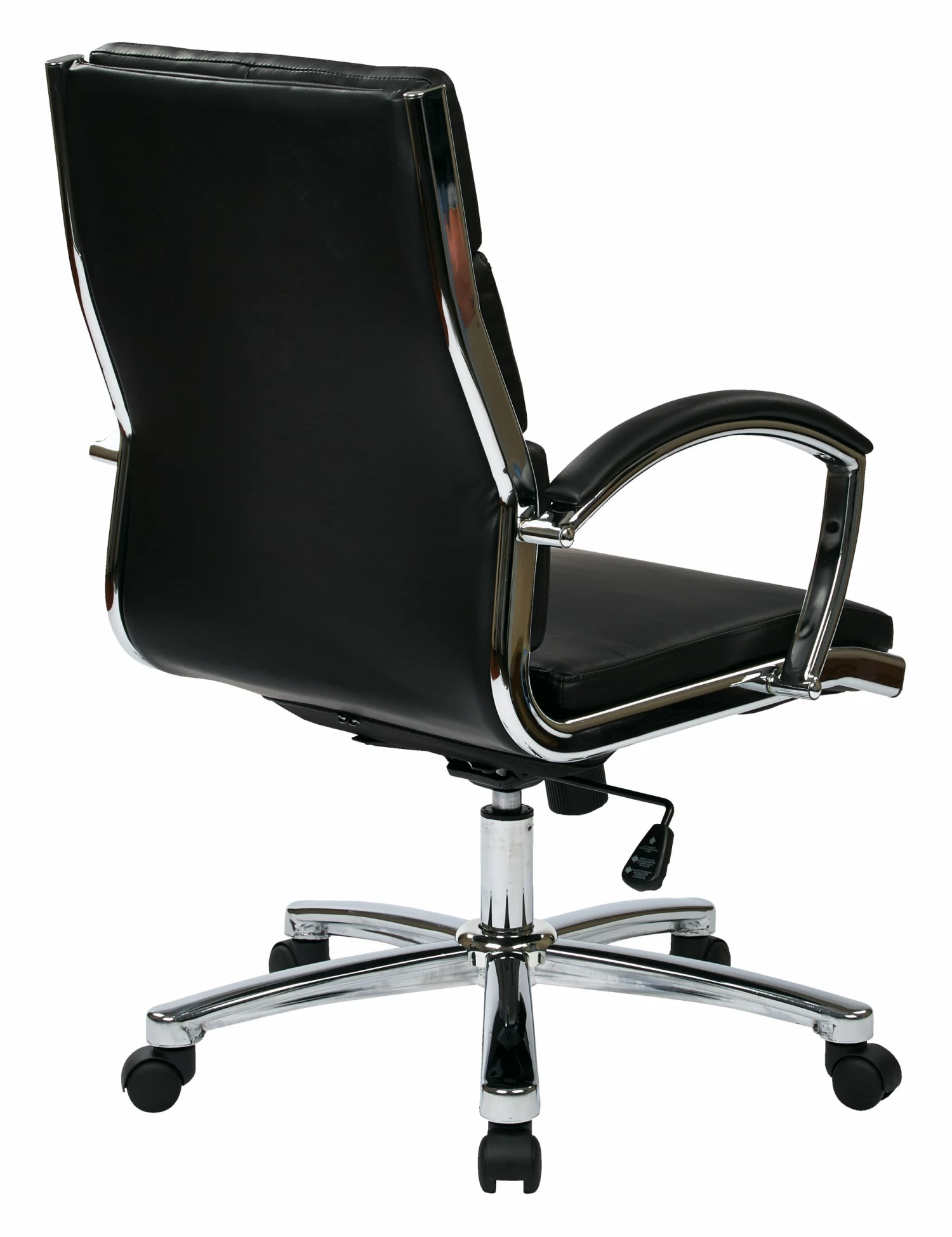 Mid Back Executive Black Faux Leather Chair By Work Smart - Office Star - Madison Seating 4 Mid Back Executive Black Faux Leather Chair By Work Smart - Office Star - Madison Seating - Image 2