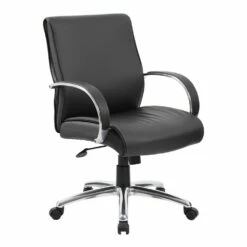 Mid Back Executive Chair With Aluminum Arms And Chair Base - Without Knee Tilt By Boss Office Products - Madison Seating