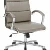 Mid Back Executive Smoke Faux Leather Chair By Work Smart - Office Star - Madison Seating