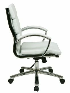 Mid Back Executive White Faux Leather Chair By Work Smart - Office Star - Madison Seating 9 Mid Back Executive White Faux Leather Chair By Work Smart - Office Star - Madison Seating -furniture Shop Mid Back Executive White Faux Leather Chair by Work Smart Office Star 2 scaled 1