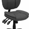 Mid-Back Gray Fabric Multifunction Ergonomic Swivel Task Chair - By Flash Furniture - Madison Seating