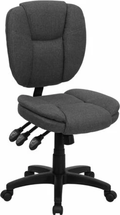 Mid-Back Gray Fabric Multifunction Ergonomic Swivel Task Chair - By Flash Furniture - Madison Seating
