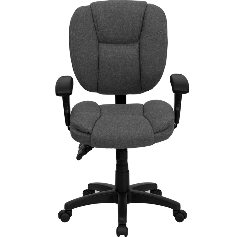 Mid-Back Gray Fabric Multifunction Ergonomic Swivel Task Chair With Adjustable Arms - By Flash Furniture - Madison Seating 9 Mid-Back Gray Fabric Multifunction Ergonomic Swivel Task Chair With Adjustable Arms - By Flash Furniture - Madison Seating - Image 7