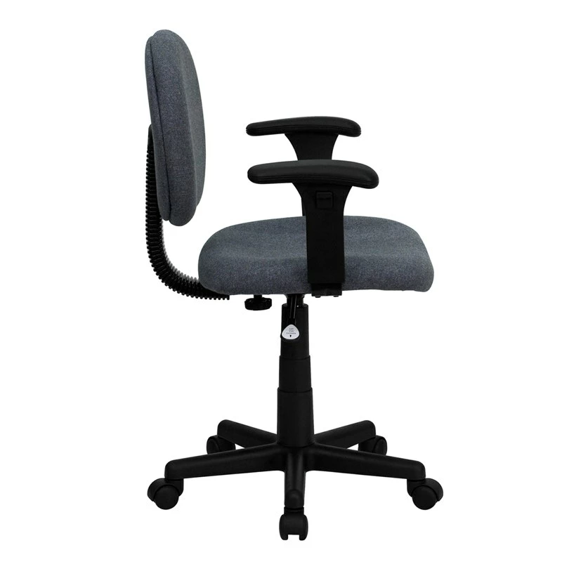 Mid-Back Gray Fabric Swivel Task Chair With Adjustable Arms - By Flash Furniture - Madison Seating 4 Mid-Back Gray Fabric Swivel Task Chair With Adjustable Arms - By Flash Furniture - Madison Seating - Image 2