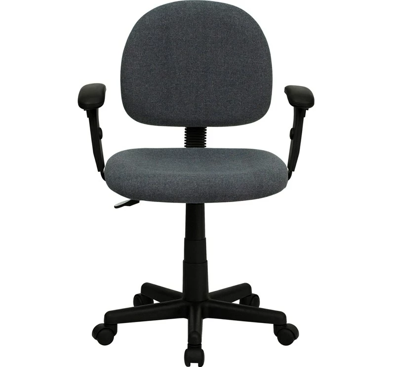 Mid-Back Gray Fabric Swivel Task Chair With Adjustable Arms - By Flash Furniture - Madison Seating 8 Mid-Back Gray Fabric Swivel Task Chair With Adjustable Arms - By Flash Furniture - Madison Seating - Image 6