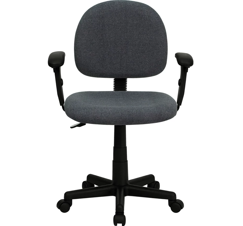 Mid-Back Gray Fabric Swivel Task Chair With Adjustable Arms - By Flash Furniture - Madison Seating 9 Mid-Back Gray Fabric Swivel Task Chair With Adjustable Arms - By Flash Furniture - Madison Seating - Image 7
