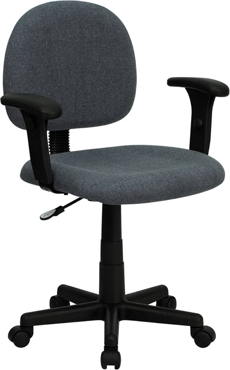 Mid-Back Gray Fabric Swivel Task Chair With Adjustable Arms - By Flash Furniture - Madison Seating 3 Mid-Back Gray Fabric Swivel Task Chair With Adjustable Arms - By Flash Furniture - Madison Seating