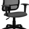 Mid-Back Gray Mesh Swivel Task Chair With Adjustable Arms - By Flash Furniture - Madison Seating