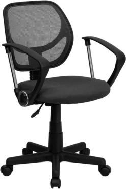 Mid-Back Gray Mesh Swivel Task Chair With Arms - By Flash Furniture - Madison Seating