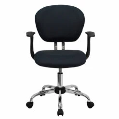 Mid-Back Gray Mesh Swivel Task Chair With Chrome Base And Arms - By Flash Furniture - Madison Seating -furniture Shop Mid Back Gray Mesh Swivel Task Chair with Chrome Base and Arms by Flash Furniture 3