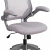 Mid-Back Gray Mesh Swivel Task Chair With Gray Frame And Flip-Up Arms - By Flash Furniture - Madison Seating -furniture Shop Mid Back Gray Mesh Swivel Task Chair with Gray Frame and Flip Up Arms by Flash Furniture