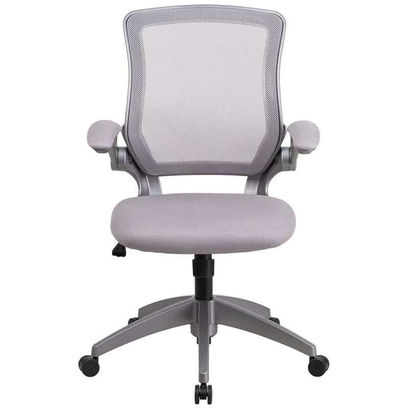 Mid-Back Gray Mesh Swivel Task Chair With Gray Frame And Flip-Up Arms - By Flash Furniture - Madison Seating 6 Mid-Back Gray Mesh Swivel Task Chair With Gray Frame And Flip-Up Arms - By Flash Furniture - Madison Seating - Image 4