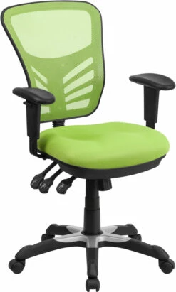 Mid-Back Green Mesh Multifunction Executive Swivel Chair With Adjustable Arms - By Flash Furniture - Madison Seating