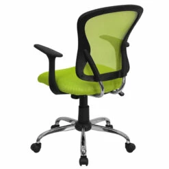 Mid-Back Green Mesh Swivel Task Chair With Chrome Base And Arms - By Flash Furniture - Madison Seating -furniture Shop Mid Back Green Mesh Swivel Task Chair with Chrome Base and Arms by Flash Furniture 2
