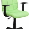 Mid-Back Green Quilted Vinyl Swivel Task Chair With Arms - By Flash Furniture - Madison Seating -furniture Shop Mid Back Green Quilted Vinyl Swivel Task Chair with Arms by Flash Furniture
