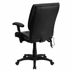 Mid-Back Massaging Black Leather Executive Swivel Chair With Adjustable Arms - By Flash Furniture - Madison Seating -furniture Shop Mid Back Massaging Black Leather Executive Swivel Chair with Adjustable Arms by Flash Furniture 2