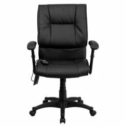 Mid-Back Massaging Black Leather Executive Swivel Chair With Adjustable Arms - By Flash Furniture - Madison Seating -furniture Shop Mid Back Massaging Black Leather Executive Swivel Chair with Adjustable Arms by Flash Furniture 3