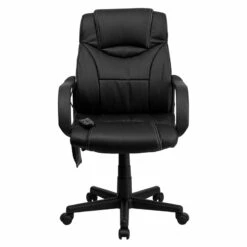 Mid-Back Massaging Black Leather Executive Swivel Chair With Arms - By Flash Furniture - Madison Seating -furniture Shop Mid Back Massaging Black Leather Executive Swivel Chair with Arms by Flash Furniture 3