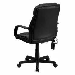 Mid-Back Massaging Black Leather Executive Swivel Chair With Arms - By Flash Furniture - Madison Seating -furniture Shop Mid Back Massaging Black Leather Executive Swivel Chair with Arms by Flash Furniture 5
