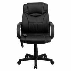 Mid-Back Massaging Black Leather Executive Swivel Chair With Arms - By Flash Furniture - Madison Seating -furniture Shop Mid Back Massaging Black Leather Executive Swivel Chair with Arms by Flash Furniture 6