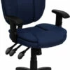 Mid-Back Navy Blue Fabric Multifunction Ergonomic Swivel Task Chair With Adjustable Arms - By Flash Furniture - Madison Seating 2 Mid-Back Navy Blue Fabric Multifunction Ergonomic Swivel Task Chair With Adjustable Arms - By Flash Furniture - Madison Seating -furniture Shop Mid Back Navy Blue Fabric Multifunction Ergonomic Swivel Task Chair with Adjustable Arms by Flash Furniture