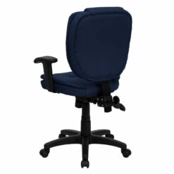 Mid-Back Navy Blue Fabric Multifunction Ergonomic Swivel Task Chair With Adjustable Arms - By Flash Furniture - Madison Seating -furniture Shop Mid Back Navy Blue Fabric Multifunction Ergonomic Swivel Task Chair with Adjustable Arms by Flash Furniture 2