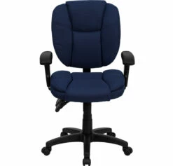 Mid-Back Navy Blue Fabric Multifunction Ergonomic Swivel Task Chair With Adjustable Arms - By Flash Furniture - Madison Seating -furniture Shop Mid Back Navy Blue Fabric Multifunction Ergonomic Swivel Task Chair with Adjustable Arms by Flash Furniture 3