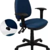 Mid-Back Navy Blue Fabric Multifunction Swivel Task Chair With Adjustable Lumbar Support And Adjustable Arms - By Flash Furniture - Madison Seating -furniture Shop Mid Back Navy Blue Fabric Multifunction Swivel Task Chair with Adjustable Lumbar Support and Adjustable Arms by Flash Furniture