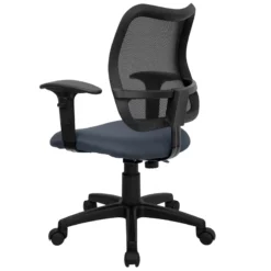 Mid-Back Navy Blue Mesh Swivel Task Chair With Adjustable Arms - By Flash Furniture - Madison Seating -furniture Shop Mid Back Navy Blue Mesh Swivel Task Chair with Adjustable Arms by Flash Furniture 2