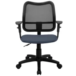 Mid-Back Navy Blue Mesh Swivel Task Chair With Adjustable Arms - By Flash Furniture - Madison Seating -furniture Shop Mid Back Navy Blue Mesh Swivel Task Chair with Adjustable Arms by Flash Furniture 4