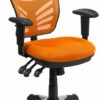 Mid-Back Orange Mesh Multifunction Executive Swivel Chair With Adjustable Arms - By Flash Furniture - Madison Seating 1 Mid-Back Orange Mesh Multifunction Executive Swivel Chair With Adjustable Arms - By Flash Furniture - Madison Seating -furniture Shop Mid Back Orange Mesh Multifunction Executive Swivel Chair with Adjustable Arms by Flash Furniture