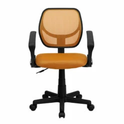 Mid-Back Orange Mesh Swivel Task Chair With Arms - By Flash Furniture - Madison Seating -furniture Shop Mid Back Orange Mesh Swivel Task Chair with Arms by Flash Furniture 6