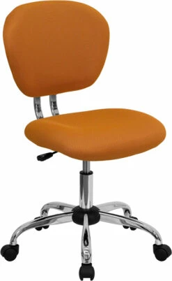 Mid-Back Orange Mesh Swivel Task Chair With Chrome Base - By Flash Furniture - Madison Seating