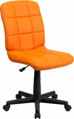 Mid-Back Orange Quilted Vinyl Swivel Task Chair - By Flash Furniture - Madison Seating