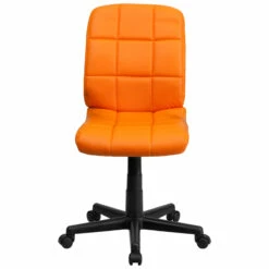 Mid-Back Orange Quilted Vinyl Swivel Task Chair - By Flash Furniture - Madison Seating -furniture Shop Mid Back Orange Quilted Vinyl Swivel Task Chair by Flash Furniture 3