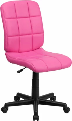 Mid-Back Pink Quilted Vinyl Swivel Task Chair - By Flash Furniture - Madison Seating