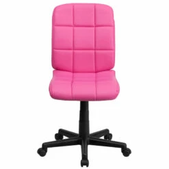 Mid-Back Pink Quilted Vinyl Swivel Task Chair - By Flash Furniture - Madison Seating -furniture Shop Mid Back Pink Quilted Vinyl Swivel Task Chair by Flash Furniture 3
