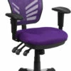 Mid-Back Purple Mesh Multifunction Executive Swivel Chair With Adjustable Arms - By Flash Furniture - Madison Seating