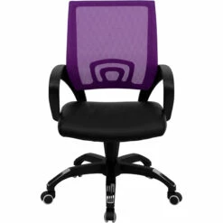 Mid-Back Purple Mesh Swivel Task Chair With Black Leather Seat And Arms - By Flash Furniture - Madison Seating -furniture Shop Mid Back Purple Mesh Swivel Task Chair with Black Leather Seat and Arms by Flash Furniture 6