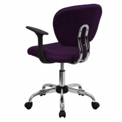 Mid-Back Purple Mesh Swivel Task Chair With Chrome Base And Arms - By Flash Furniture - Madison Seating -furniture Shop Mid Back Purple Mesh Swivel Task Chair with Chrome Base and Arms by Flash Furniture 2