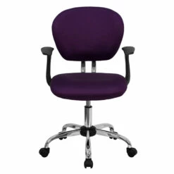 Mid-Back Purple Mesh Swivel Task Chair With Chrome Base And Arms - By Flash Furniture - Madison Seating -furniture Shop Mid Back Purple Mesh Swivel Task Chair with Chrome Base and Arms by Flash Furniture 3