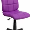 Mid-Back Purple Quilted Vinyl Swivel Task Chair - By Flash Furniture - Madison Seating