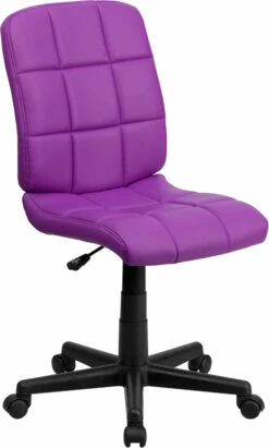 Mid-Back Purple Quilted Vinyl Swivel Task Chair - By Flash Furniture - Madison Seating