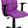 Mid-Back Purple Quilted Vinyl Swivel Task Chair With Arms - By Flash Furniture - Madison Seating -furniture Shop Mid Back Purple Quilted Vinyl Swivel Task Chair with Arms by Flash Furniture